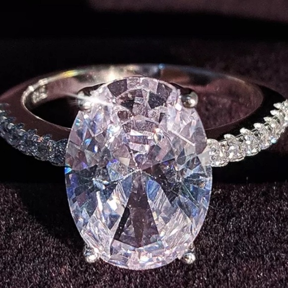 NEW 925 Silver Band Diamond Engagement Wedding Ring - Picture 8 of 16